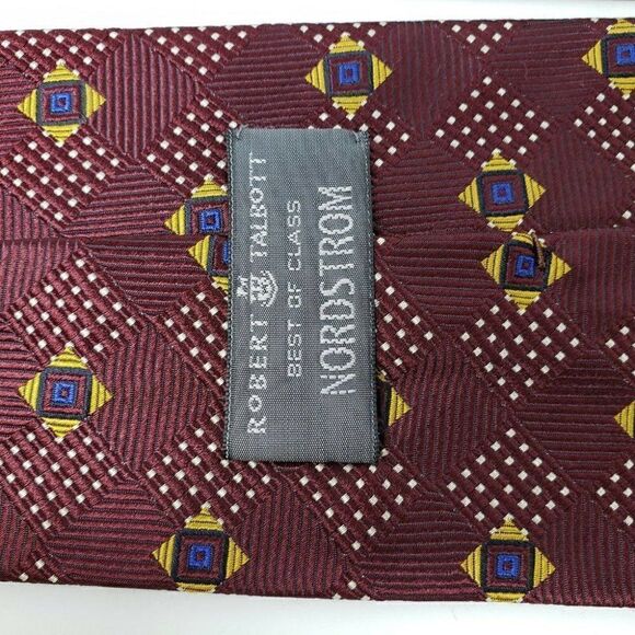 ROBERT TALBOTT BEST OF CLASS SILK TIE BURGUNDY - Picture 4 of 4
